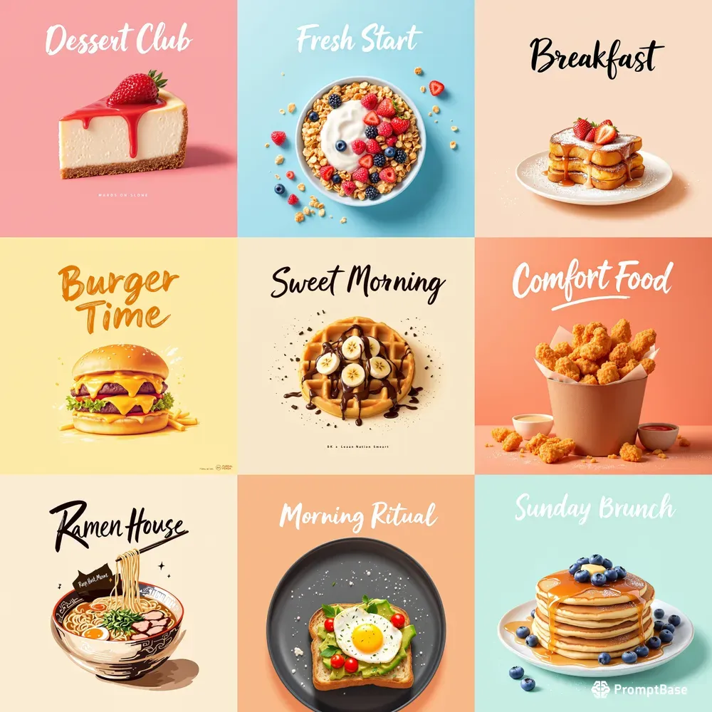 Custom Food Posters Illustrated Dishes Art