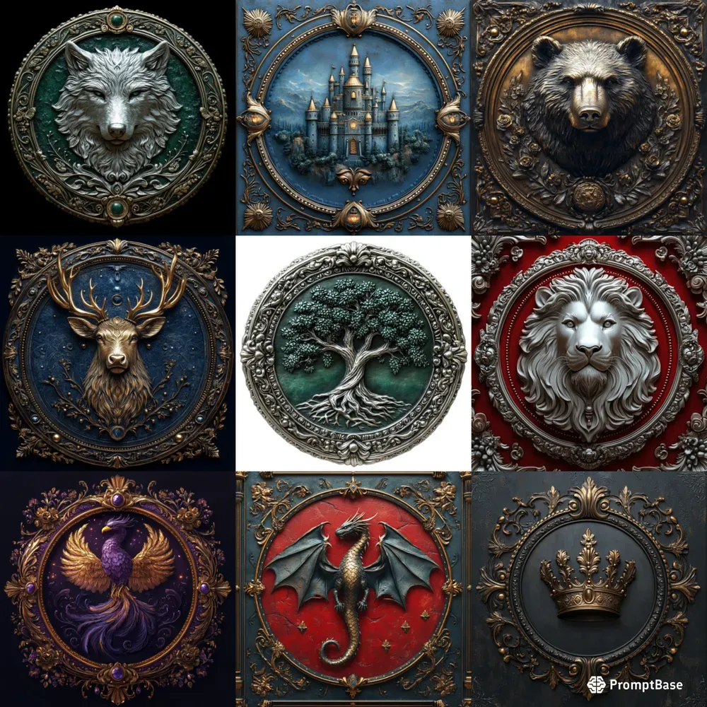 Ornate Heraldic Emblems