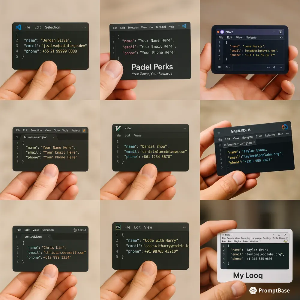 Json Format Business Cards