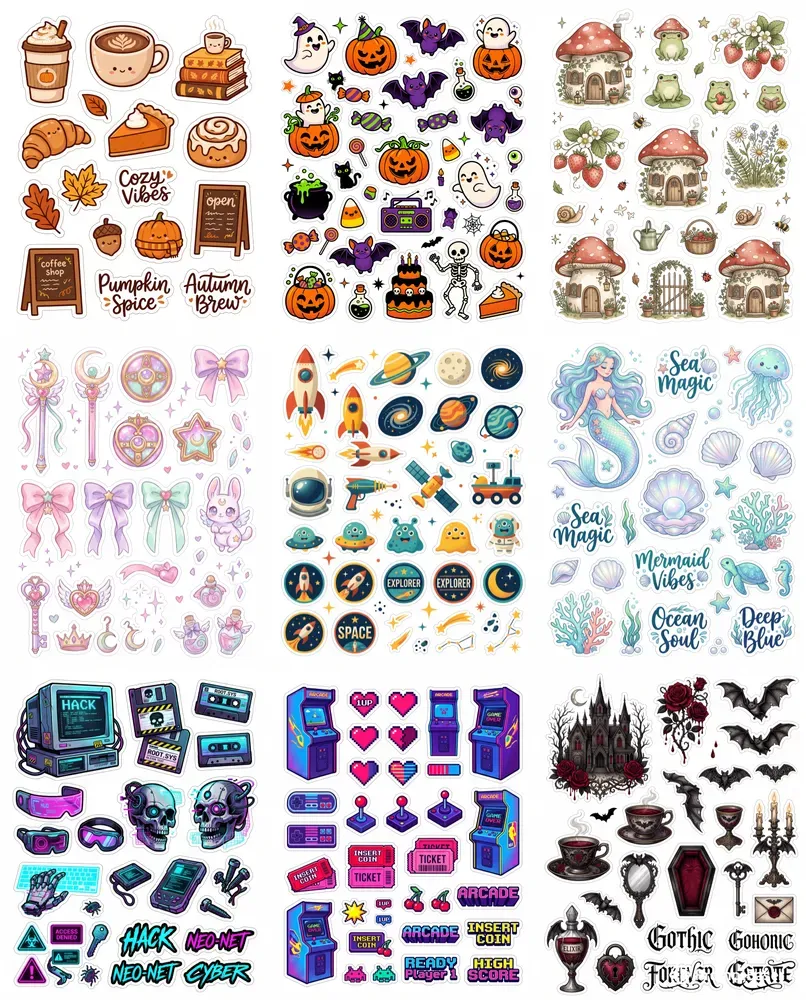 Aesthetic Diecut Sticker Sheet Kits
