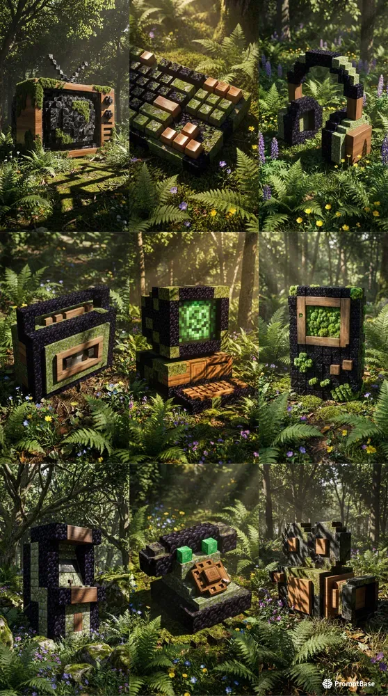 Organic Voxel Nature Sculptures