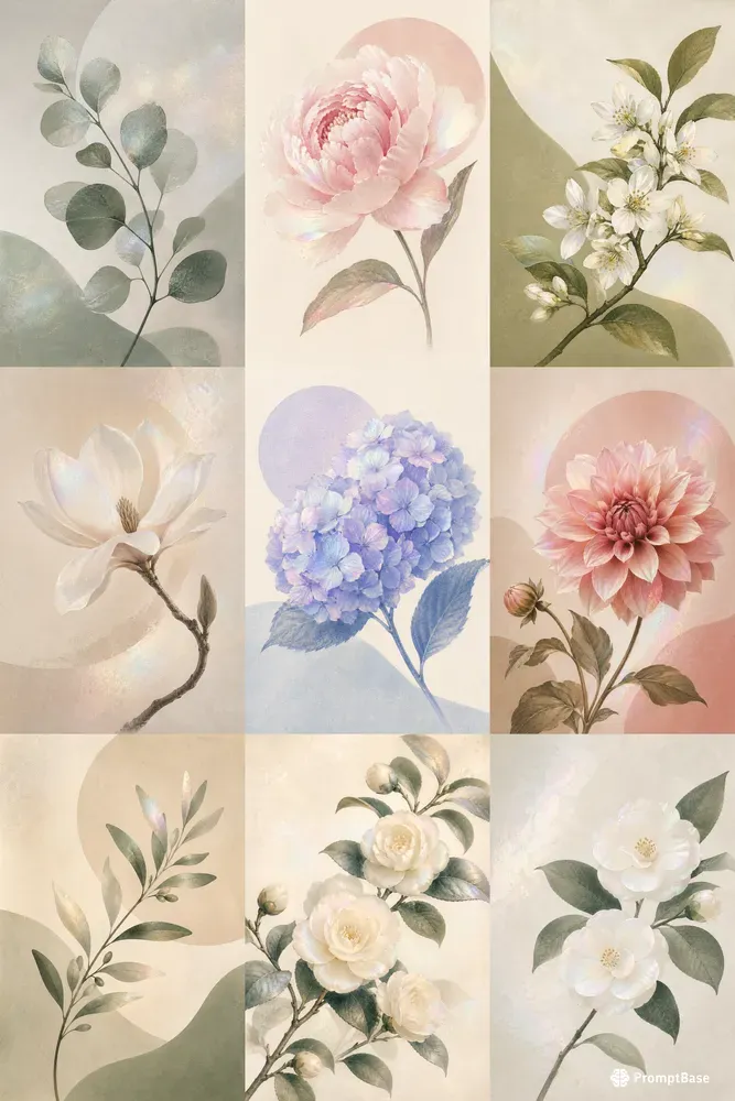 Soft Floral Art Prints