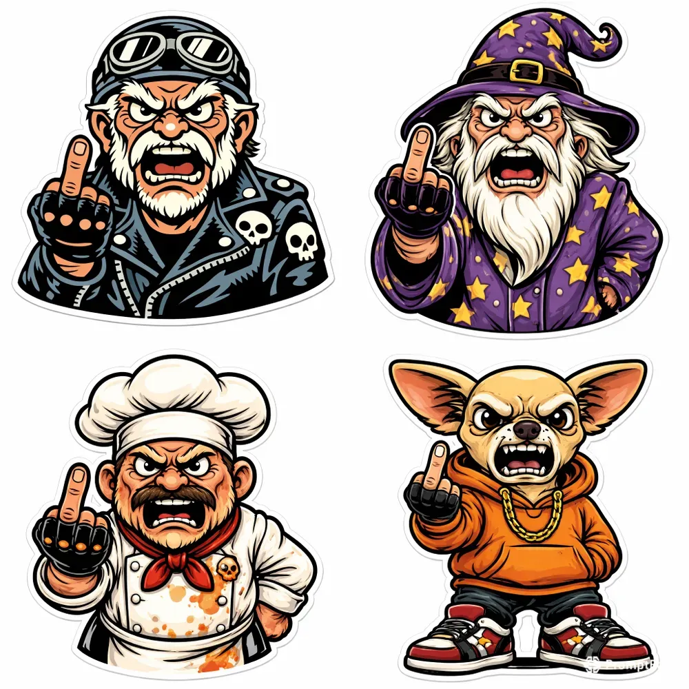 Funny Angry Cartoon Sticker Makers