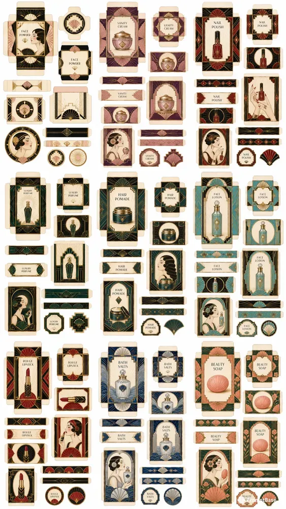Art Deco Beauty Wrapper Cutouts Sheets