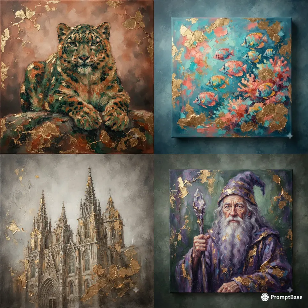 Gold Leaf Oil Paintings