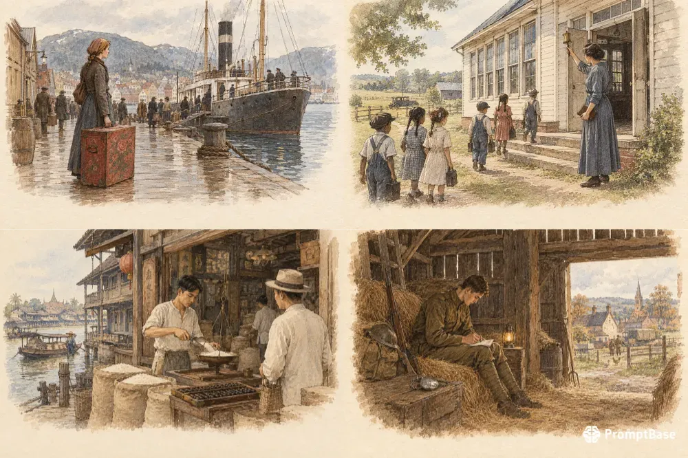 Genealogy Ancestor Scene Illustrator