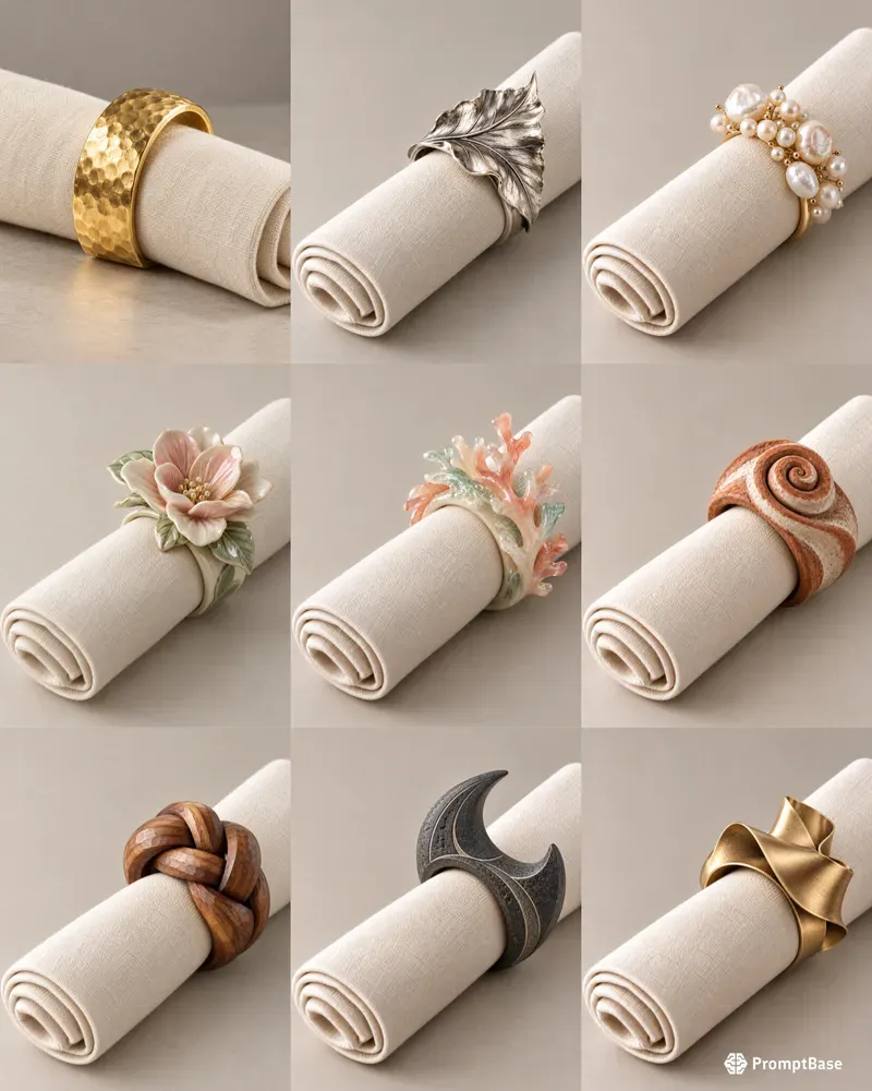 Sculptural Table Napkin Rings