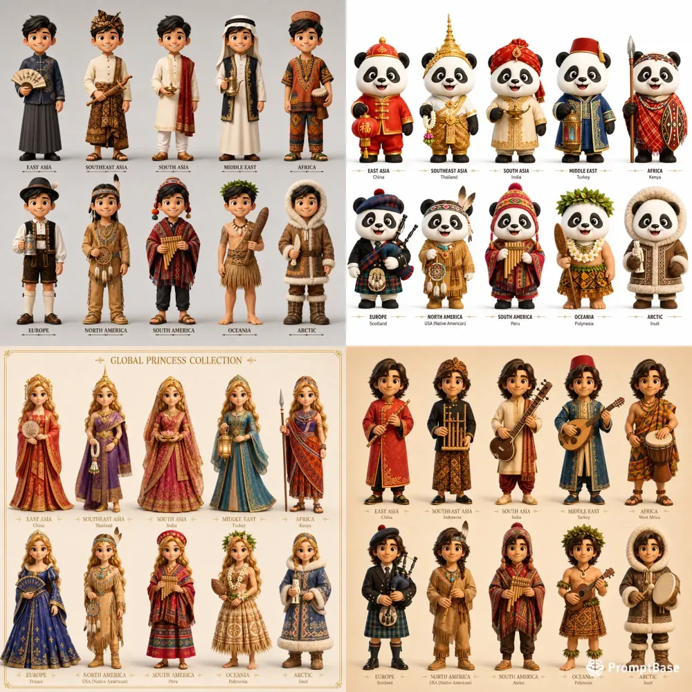 3D Cultural Costume Sheets