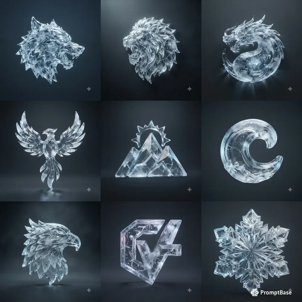 3D Ice Logos Realistic