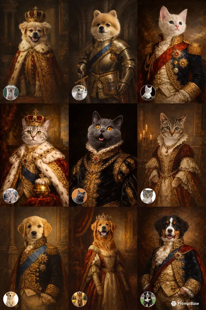 Custom Royal Pet Portraits