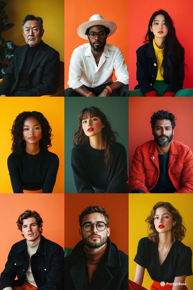 Realistic Minimal Studio Portrait Photos
