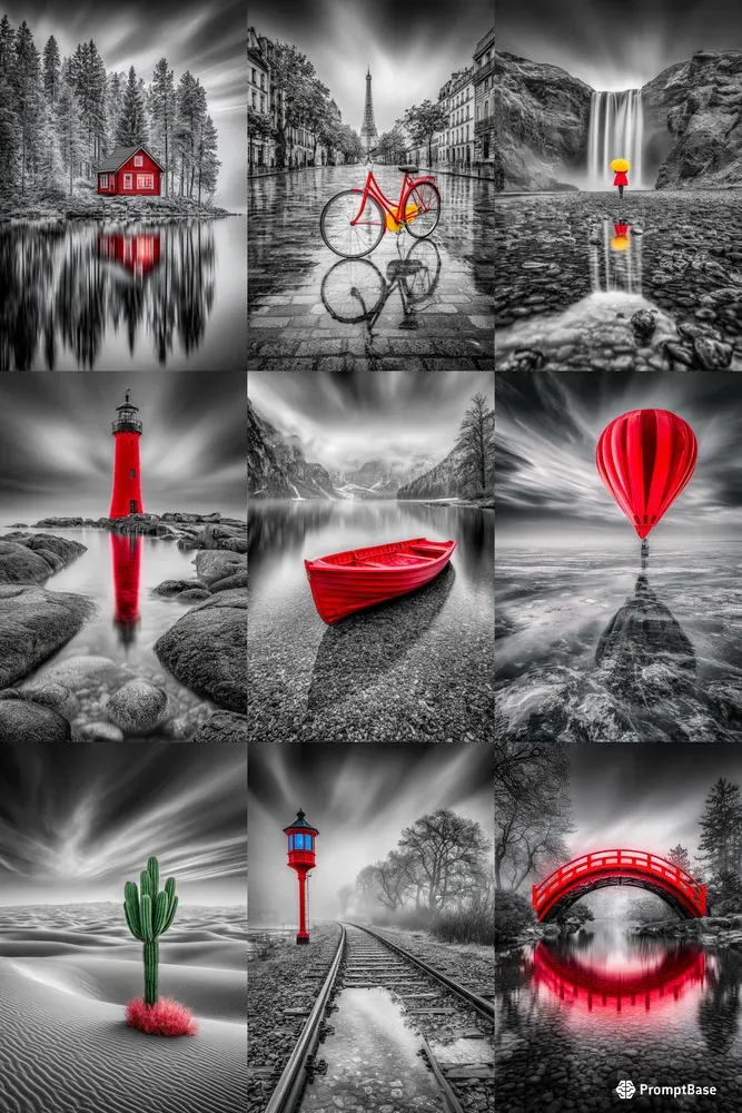 Selective Color Landscape Wall Art