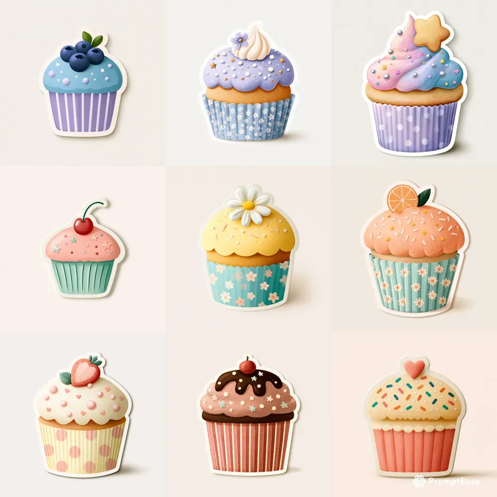 Cute Pastel Cupcake Clip Art
