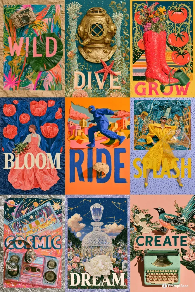 Painted Paper Diorama Poster Art