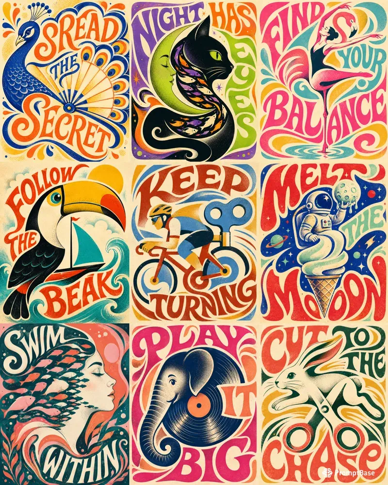 Retro Rebus Fusion Posters