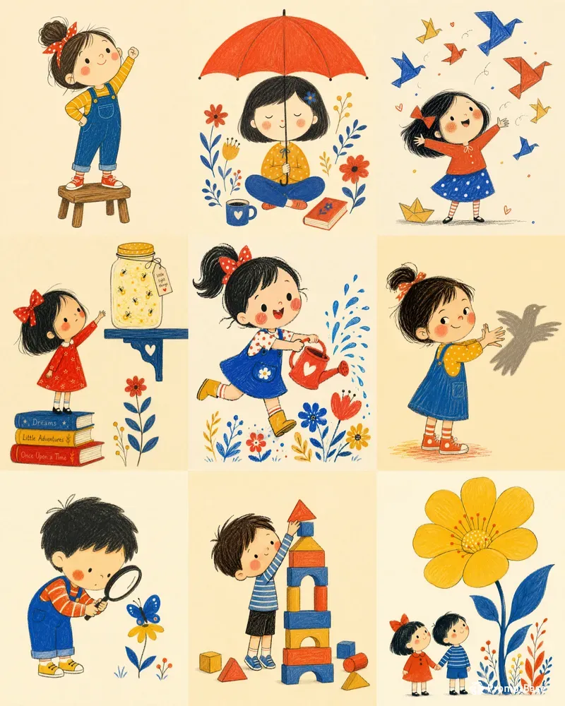Whimsical Cozy Chibi Illustrations