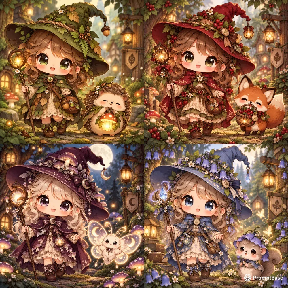 Cozy Chibi Forest Witch Collections