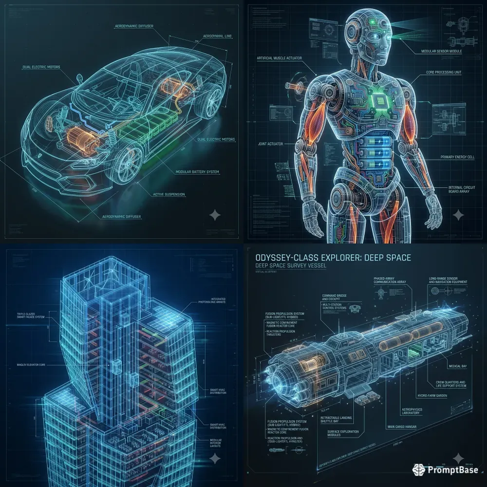 Futuristic 3D Blueprint Generator