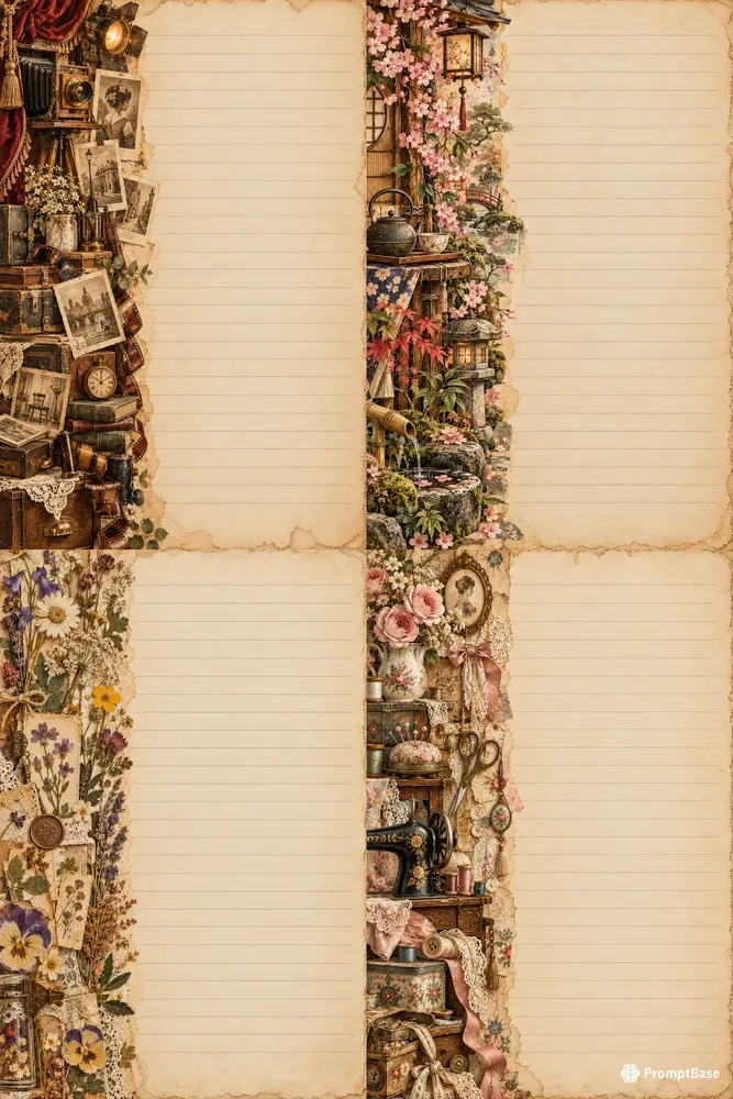Vintage Botanical Writing Pages