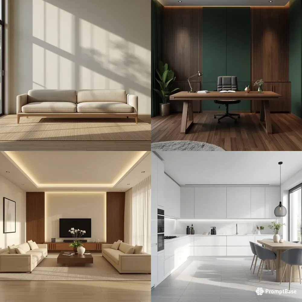 Photorealistic Minimalist Interior Mockups