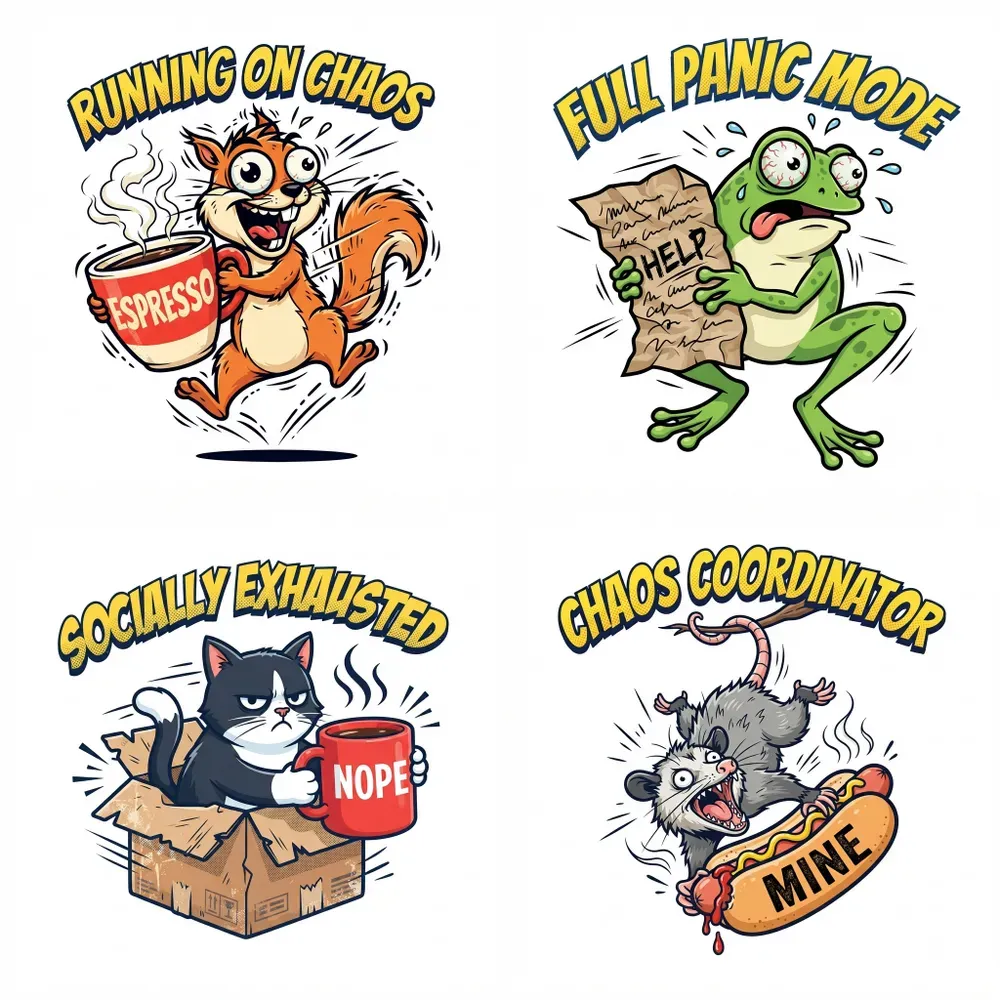 Funny Animal Text Tshirt Designs