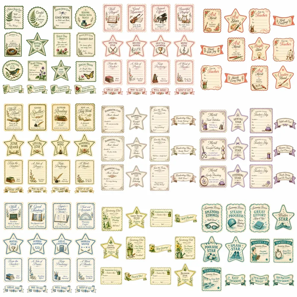 Reward Of Merit Card Sheets
