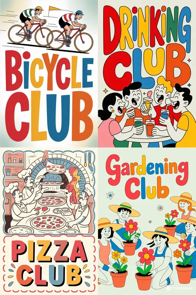 Retro Line Art Posters