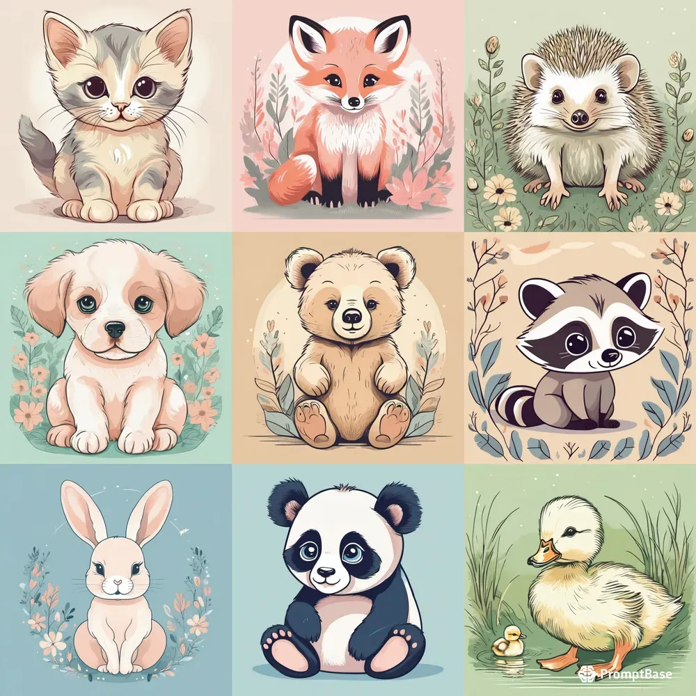 Storybook Baby Animal Illustrations