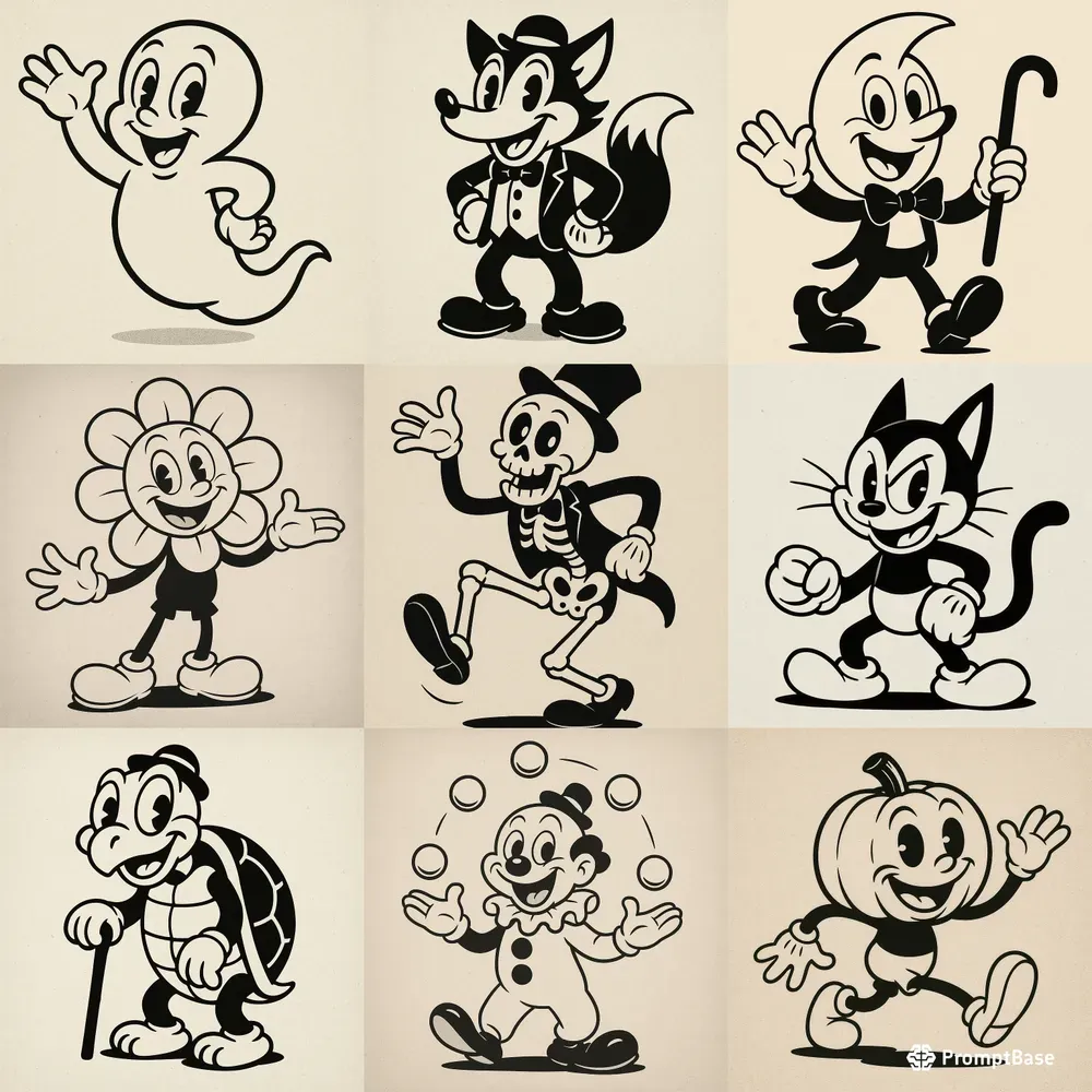 Vintage Cartoon Rubber Hose Animations