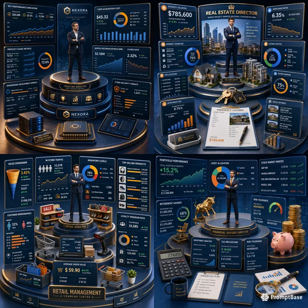 3D Isometric Data Dashboards