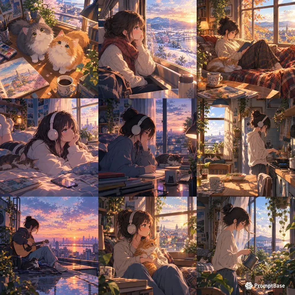 Lofi Anime Scenes Cozy Lofi Anime Girls