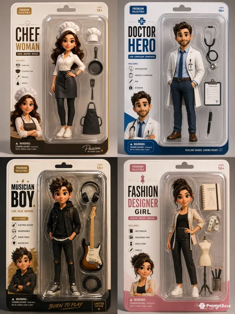 Pixar Style Action Figures Blister Packs