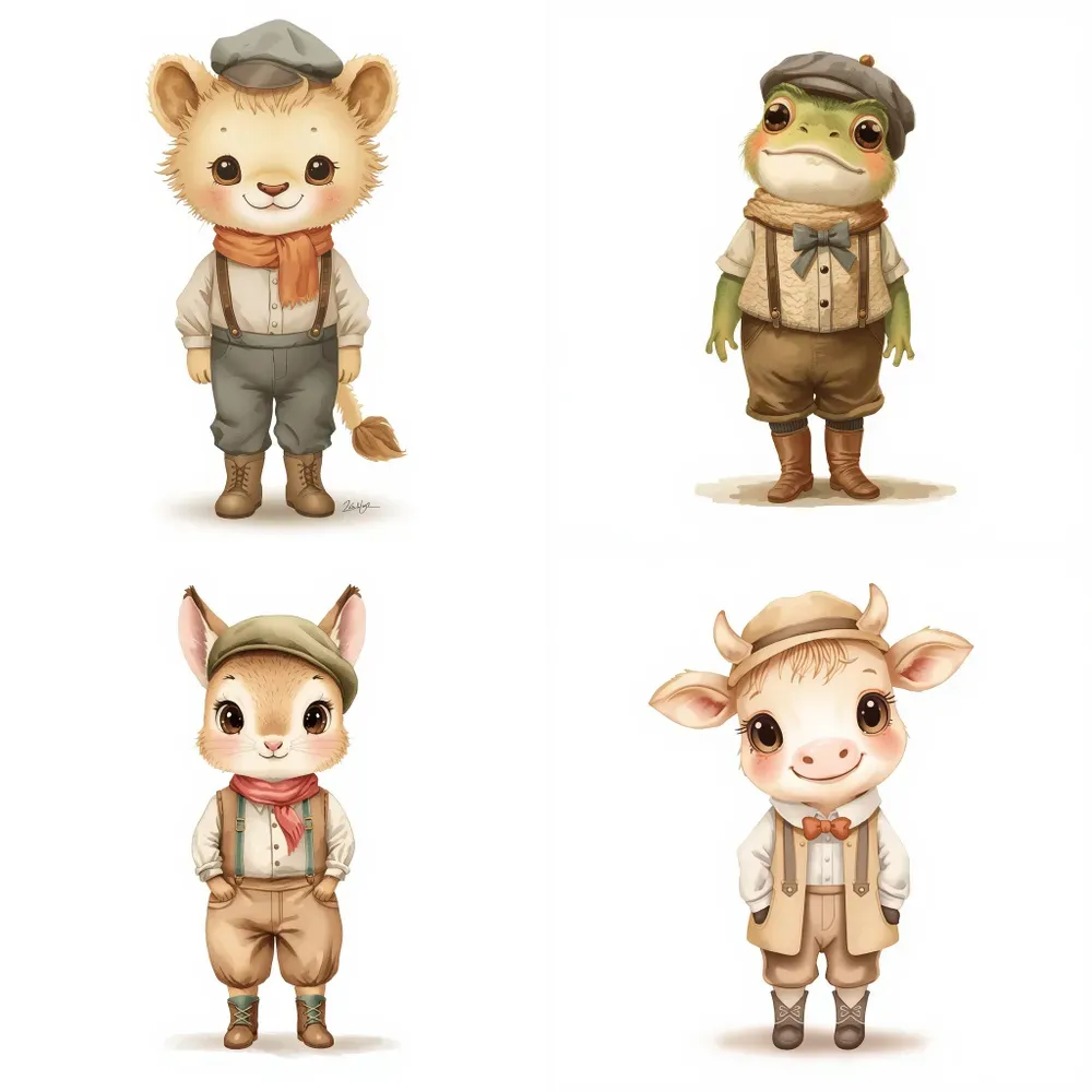 Vintage Storybook Animal Cliparts