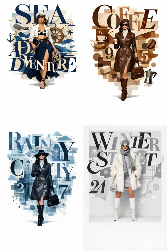 Fashion Collage Notes Spaces