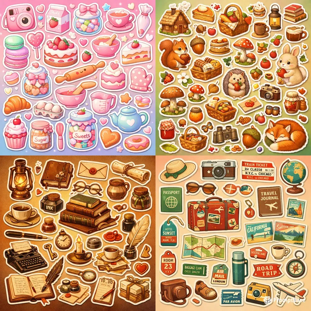 Cozy Aesthetic Sticker Collage Generator