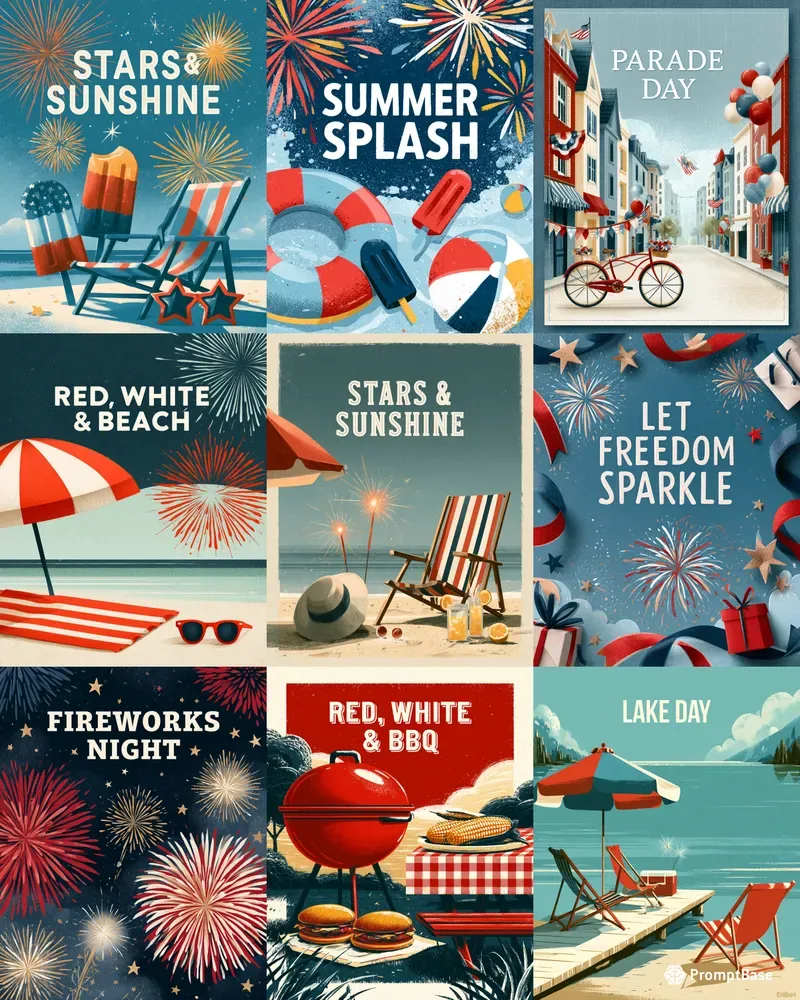 July 4th Social Media Graphics