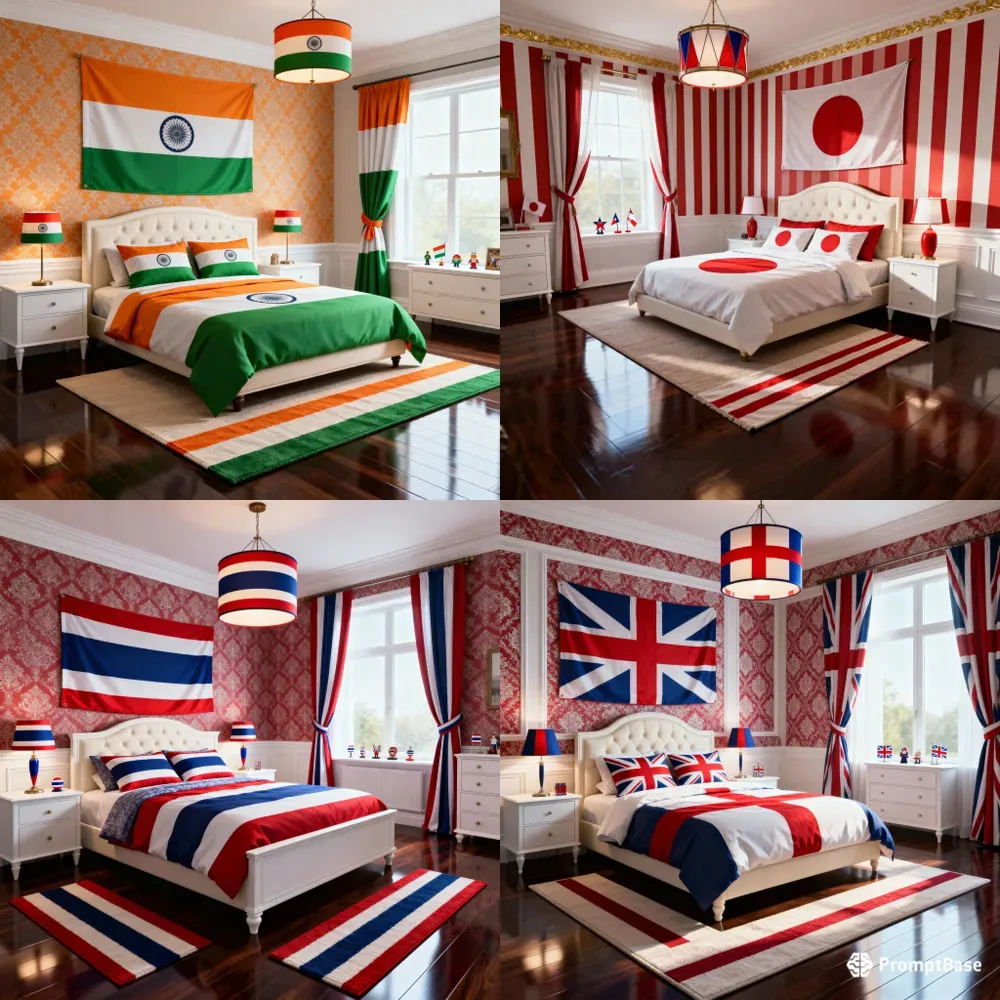 Flag Themed Bedroom Interiors