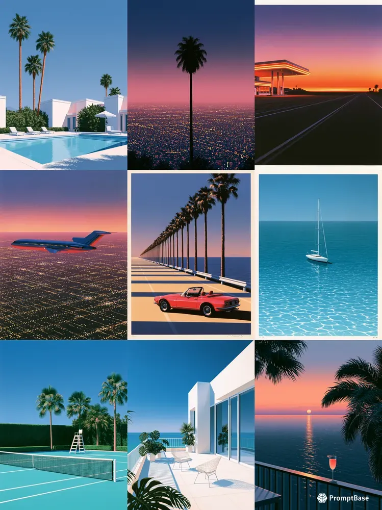 Hiroshi Nagai Style City Pop Art