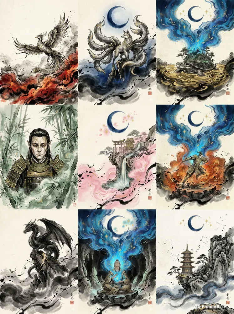 Ink Scroll Fantasy Illustrations