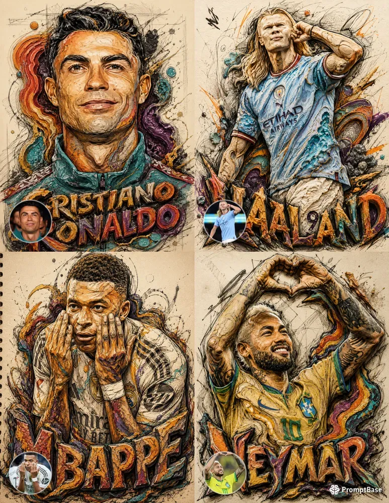 Marbled Mineral Cartoon Portraits