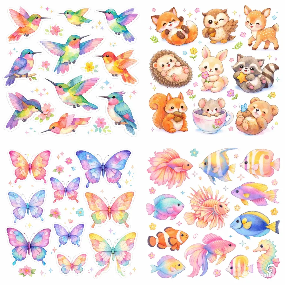 Watercolor Sticker Sheet Generator