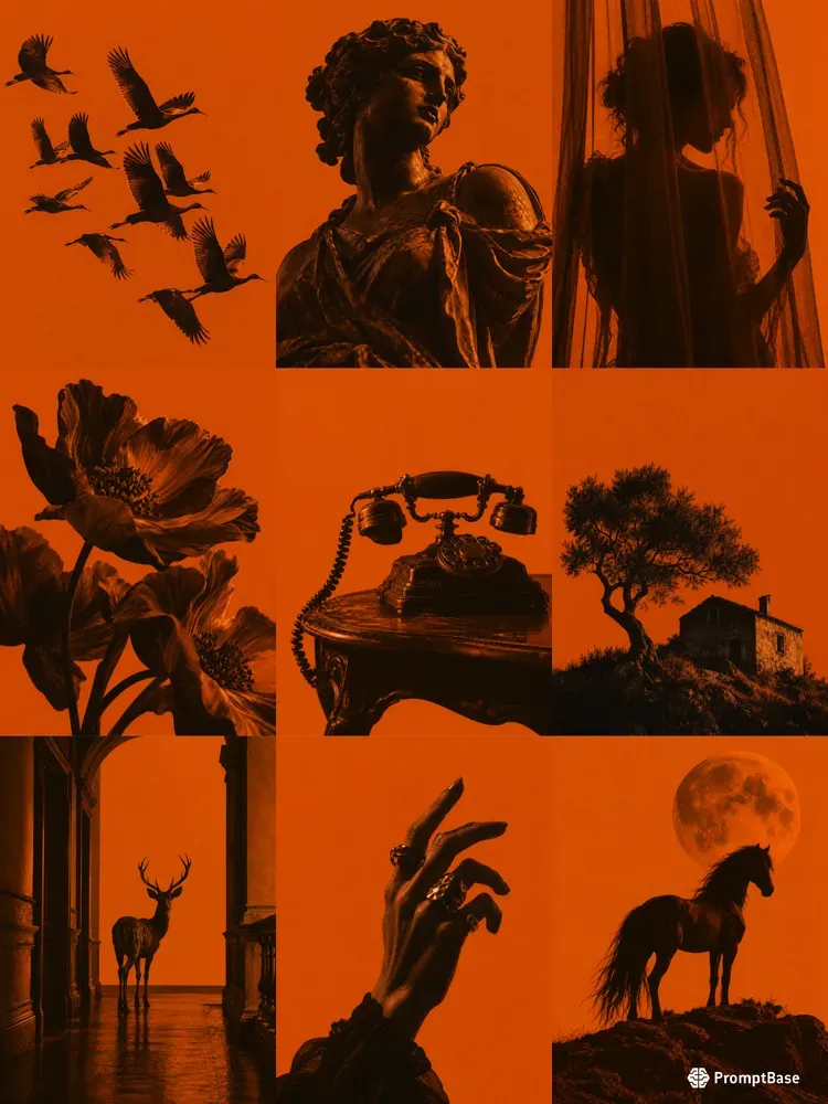 Dark Orange Minimalist Duotone Photos