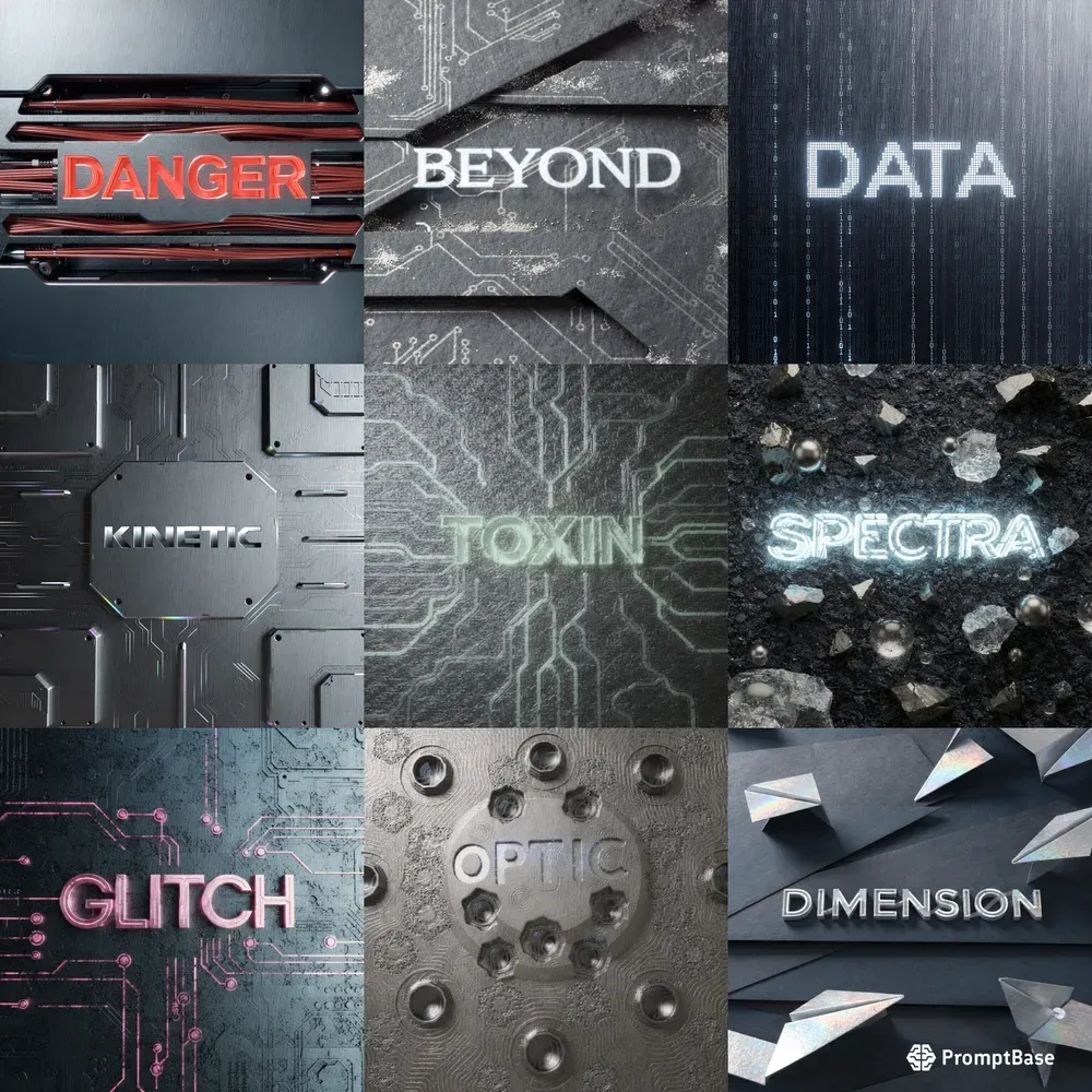 Steel Metal Chrome Dark Lab Typographies