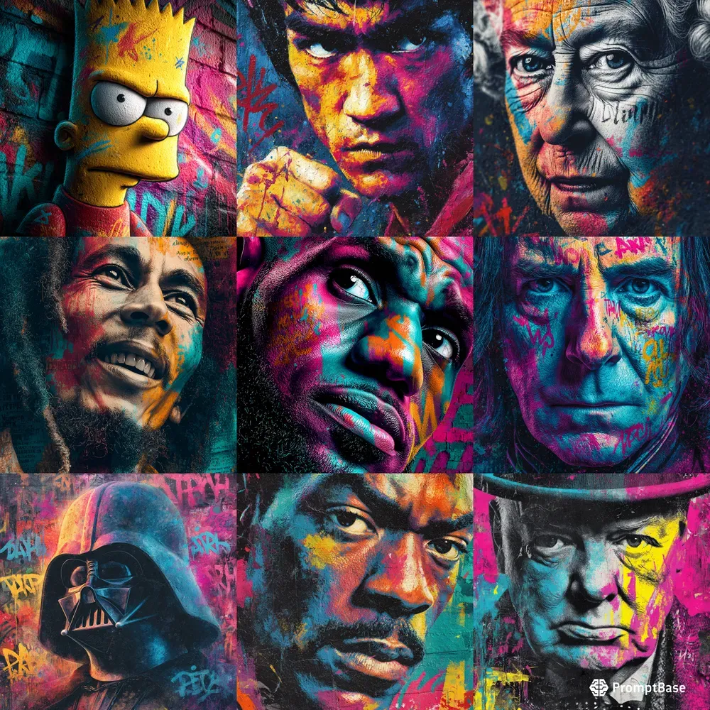 Celebrities In Graffiti Style
