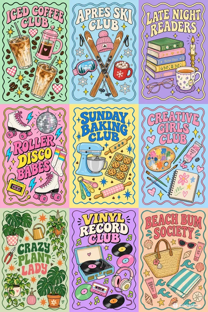 Preppy Y2k Club Poster Art