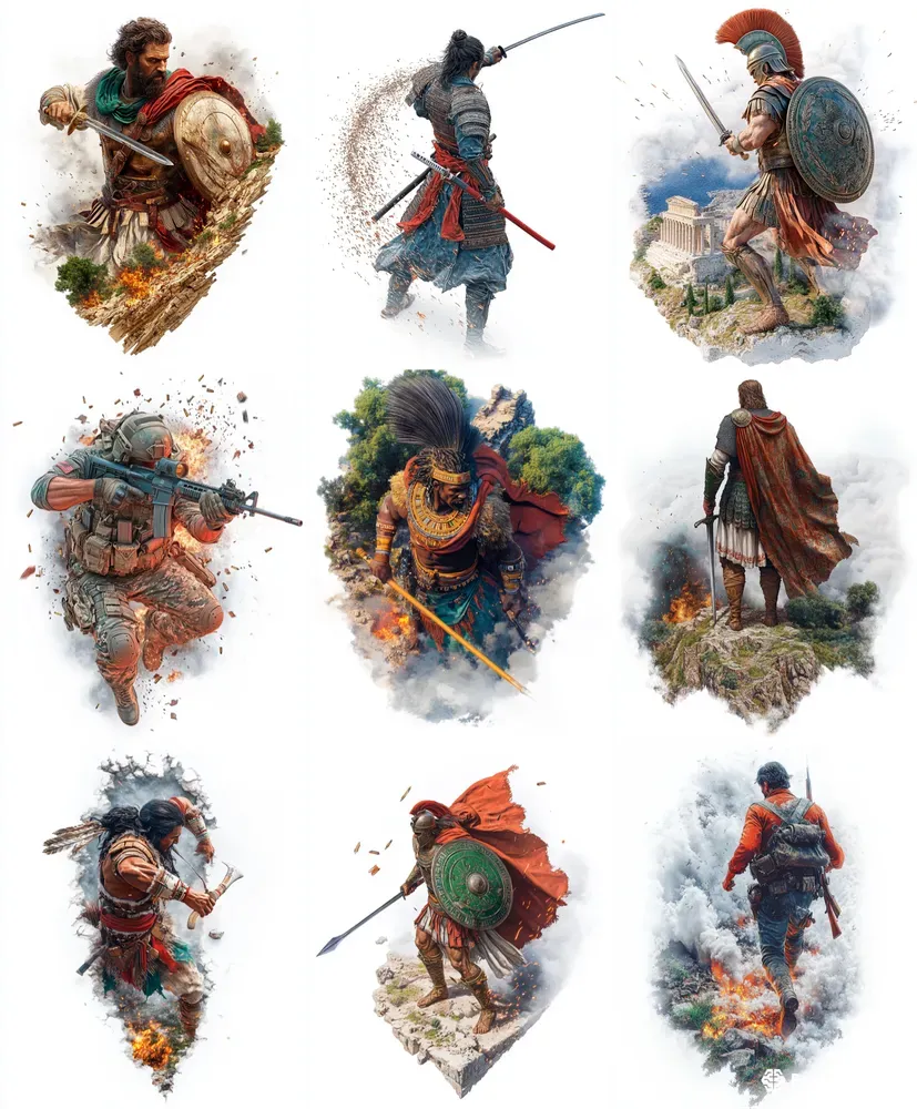 Realistic Warriors In Action