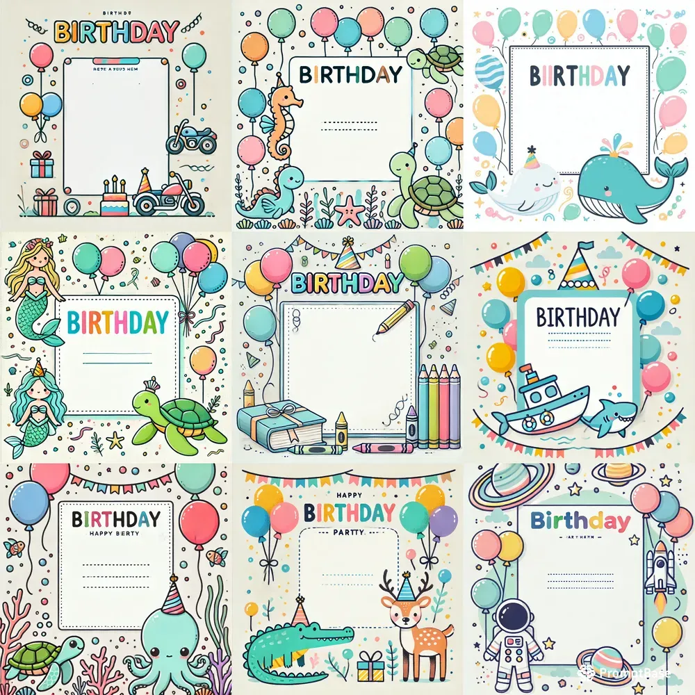 Cartoon Birthday Invitation Templates
