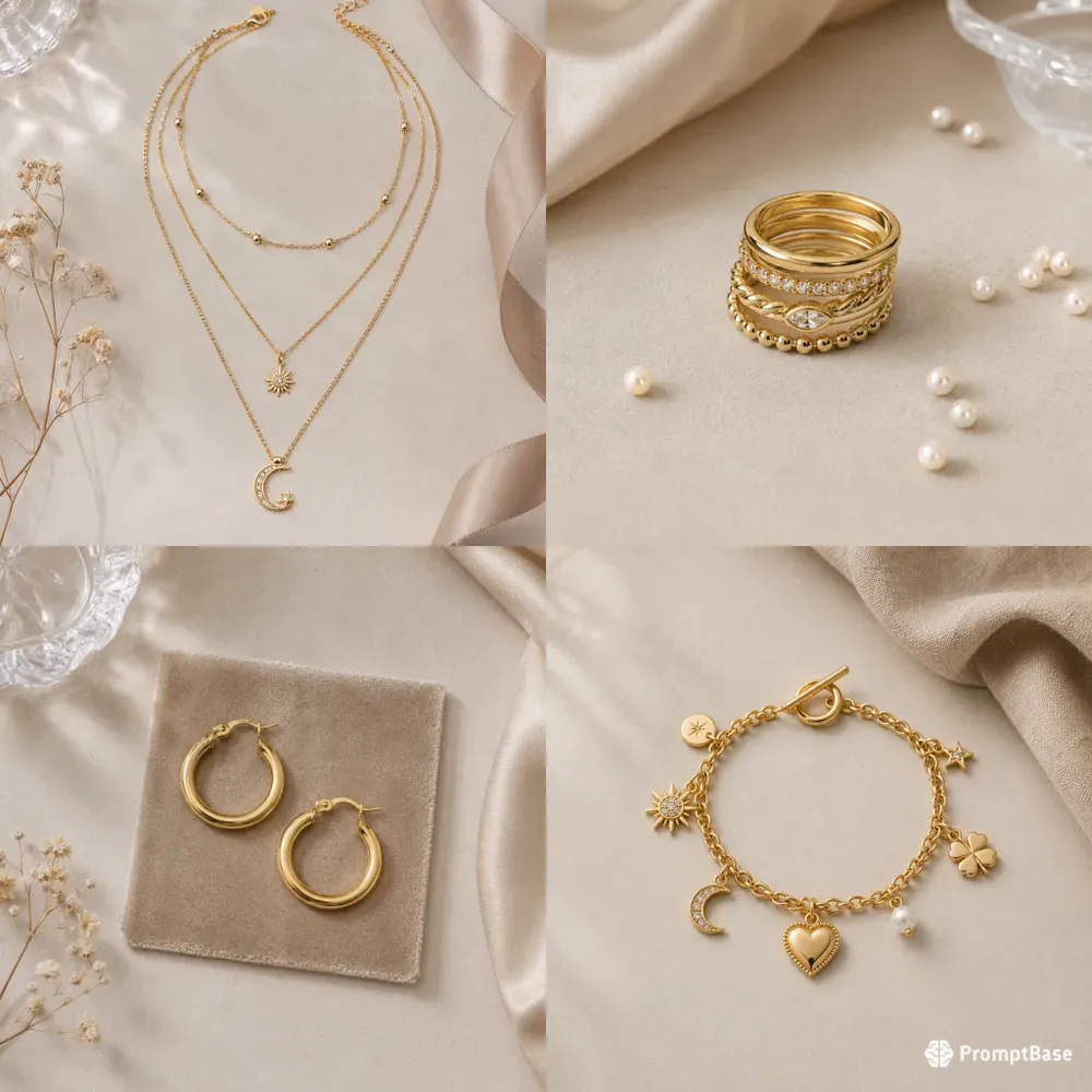 Styled Jewelry Flatlay Photo Gens