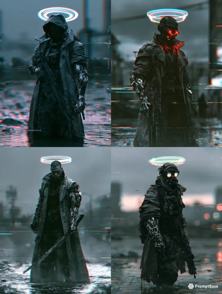 Cyberpunk Glitch Character Portraits