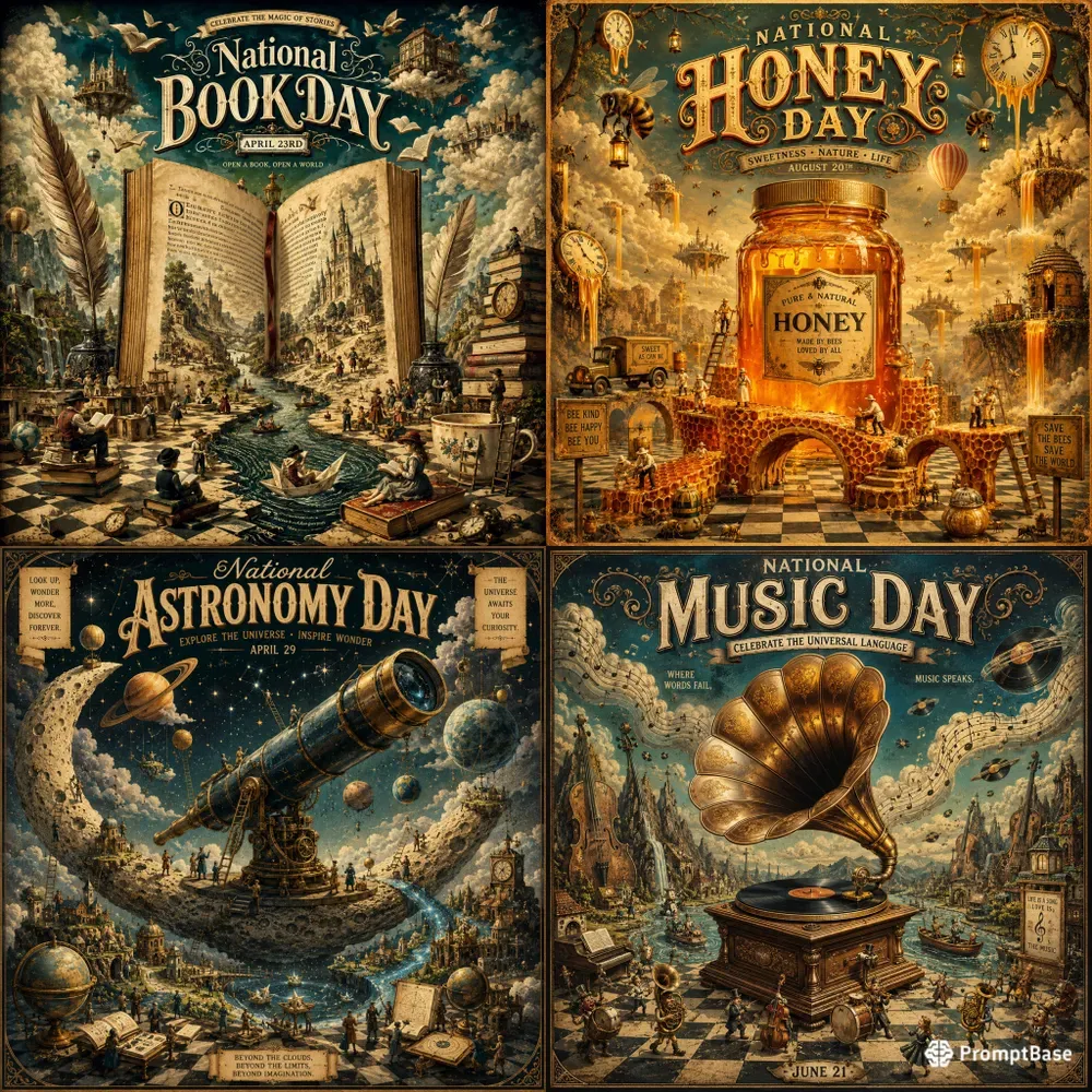Surreal Vintage Celebration Poster Art